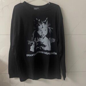 Enfants Riches Deprimes men's black long-sleeved T-shirt hoodie